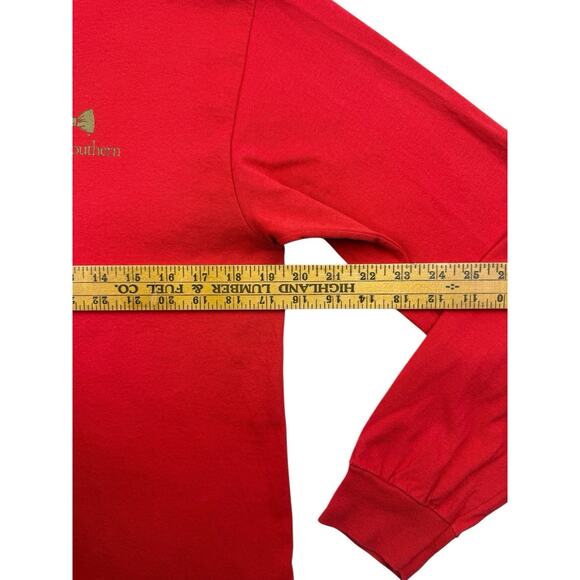 Simply Southern Shirt Womens Medium Red Nauti Or Nice Preppy Holiday Long Sleeve - Picture 8 of 11